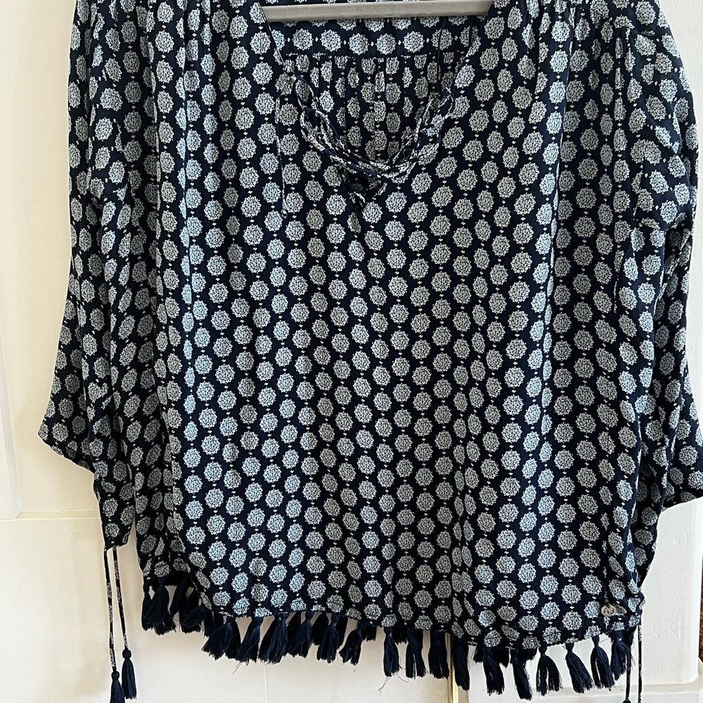 Scotch & Soda Navy Boho Silky Shirt